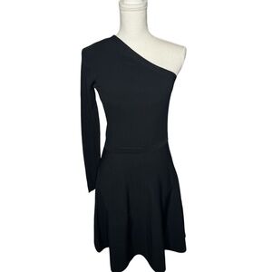 Women's Sandro Paris -One shoulder Black‎ fit & flare dress